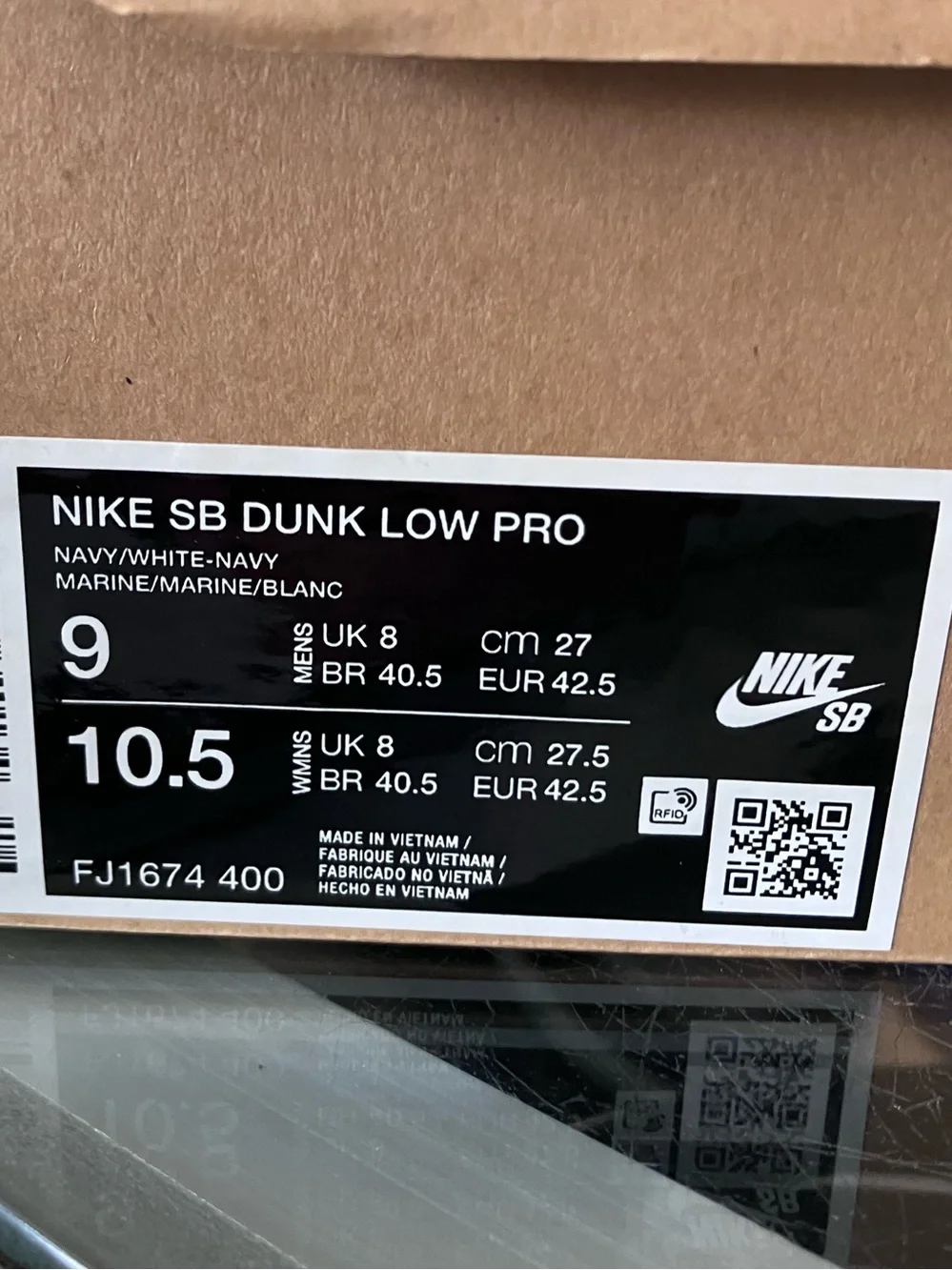 Nike SB Dunk Low Navy Gum Size 9